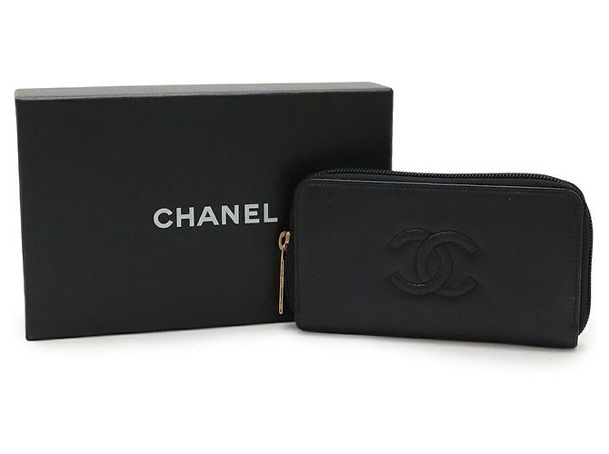 Cartera con cremallera Chanel Coco Mark de piel caviar Negro - vista 9