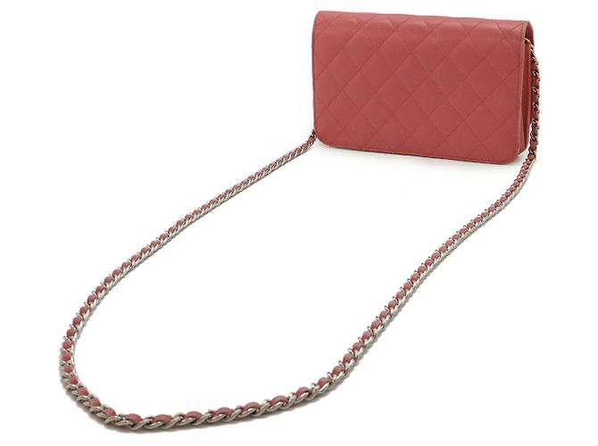 Chanel Simply CC gesteppte Leder-Chain-Wallet Schultertasche Pink Rot - Ansicht 2