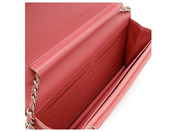Chanel Simply CC gesteppte Leder-Chain-Wallet Schultertasche Pink Rot - Ansicht 6