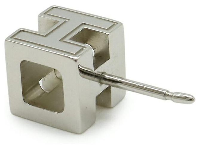 Hermès Pendientes Hermes Caged d'H H Cube Blanco - vista 5