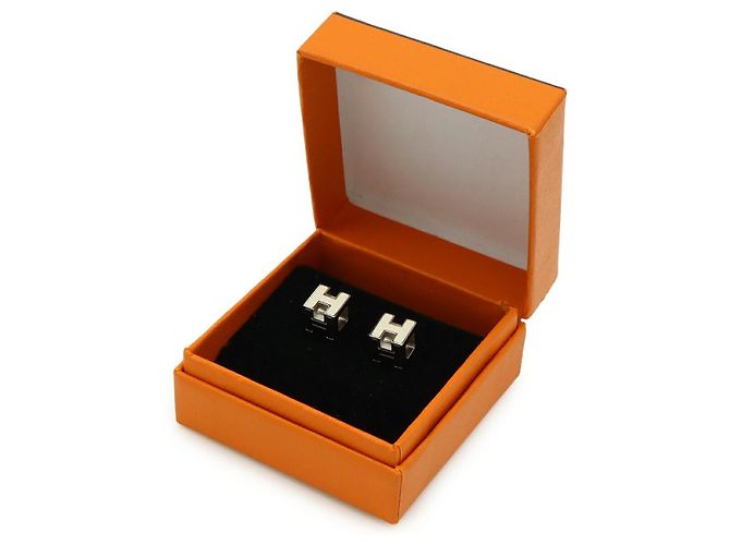 Hermès Pendientes Hermes Caged d'H H Cube Blanco - vista 6