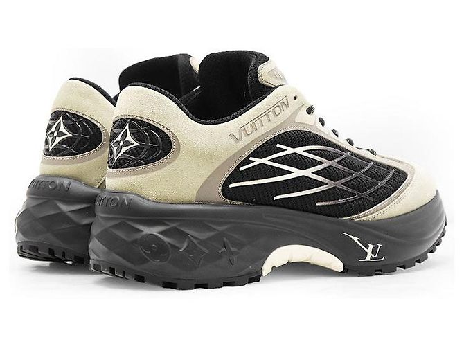 Sneakers Louis Vuitton Discovery Line Monogram Flower in pelle e mesh Nero - vista 14