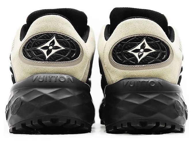 Sneakers Louis Vuitton Discovery Line Monogram Flower in pelle e mesh Nero - vista 6