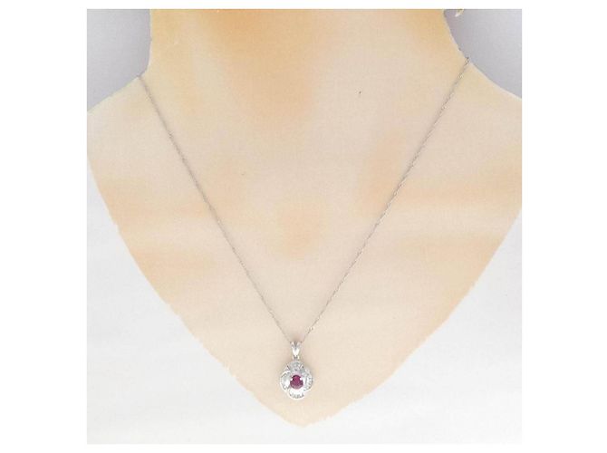 Autre Marque Collana in Pt900 Pt850 con rubino e diamante Rosso - vista 6