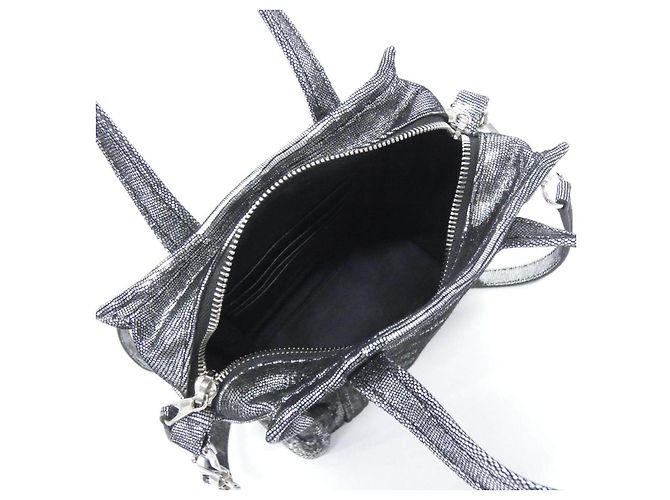 Borsa Balenciaga Bazaar Shopper in pelle Argento - vista 7