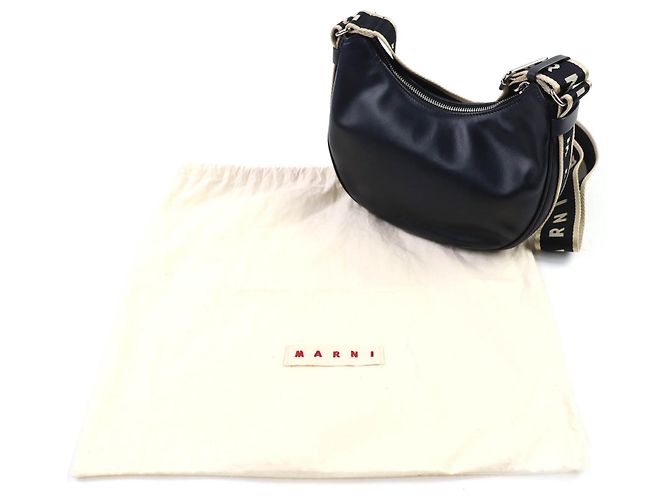 Borsa a tracolla in pelle Marni Nero - vista 2
