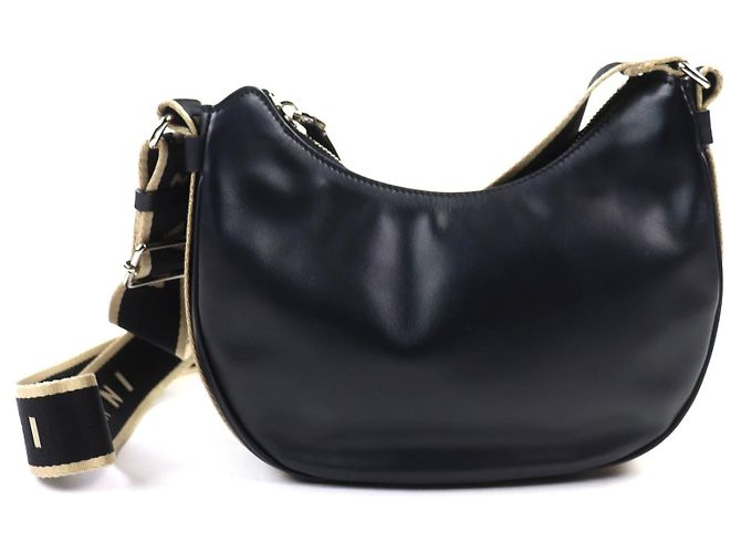 Borsa a tracolla in pelle Marni Nero - vista 3