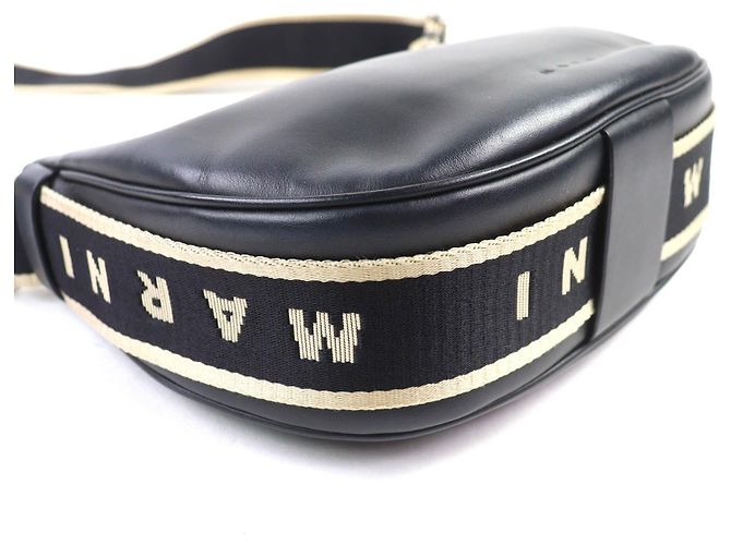 Borsa a tracolla in pelle Marni Nero - vista 6