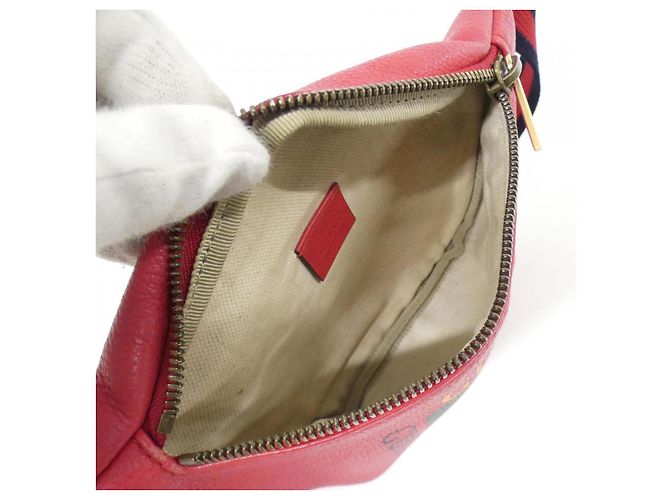 Gucci Leder-Gürteltasche Rot - vista 10