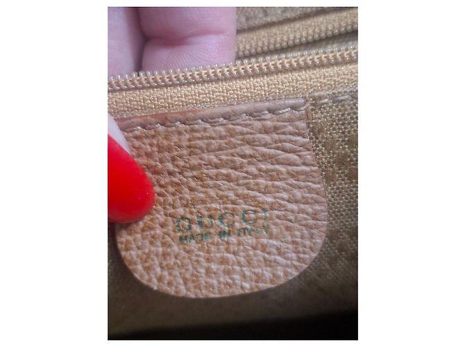 Zaino Gucci in camoscio e pelle con dettagli in bambù Marrone - vista 7