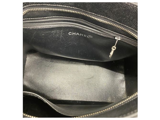 Borsa Tote Chanel in vitello martellato nero - vista 4