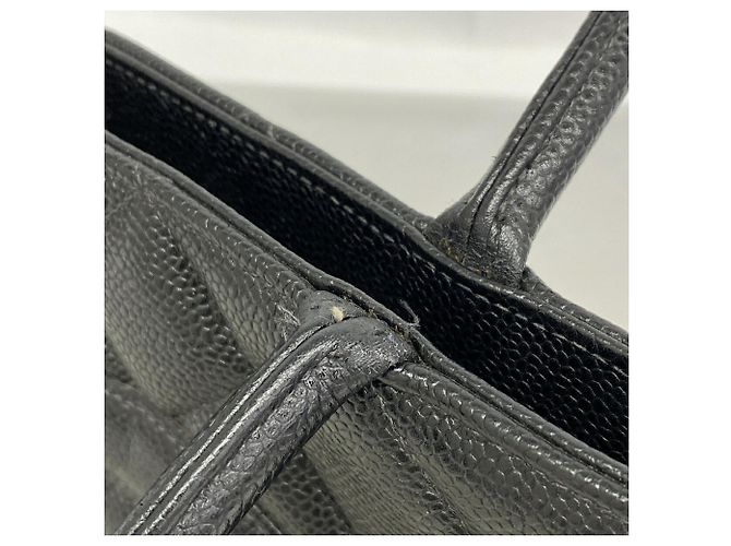 Borsa Tote Chanel in vitello martellato nero - vista 8