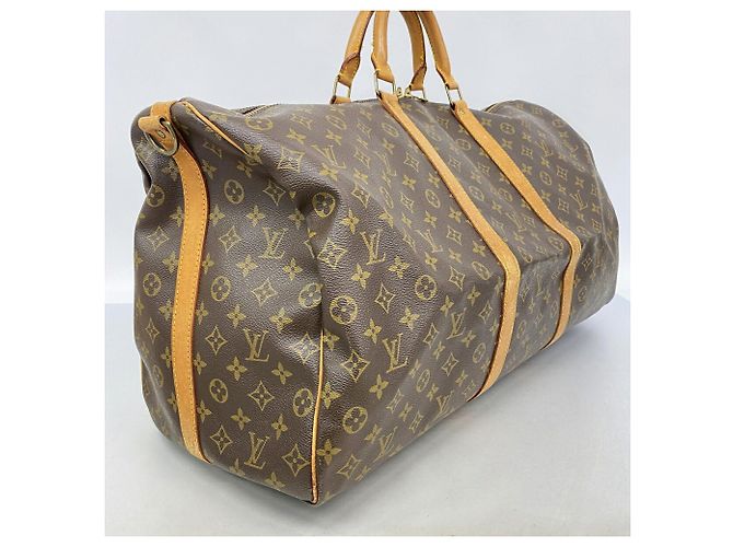 mala Louis Vuitton Boston Monogram Keepall Bandoulière 60 Marrom - vista 2