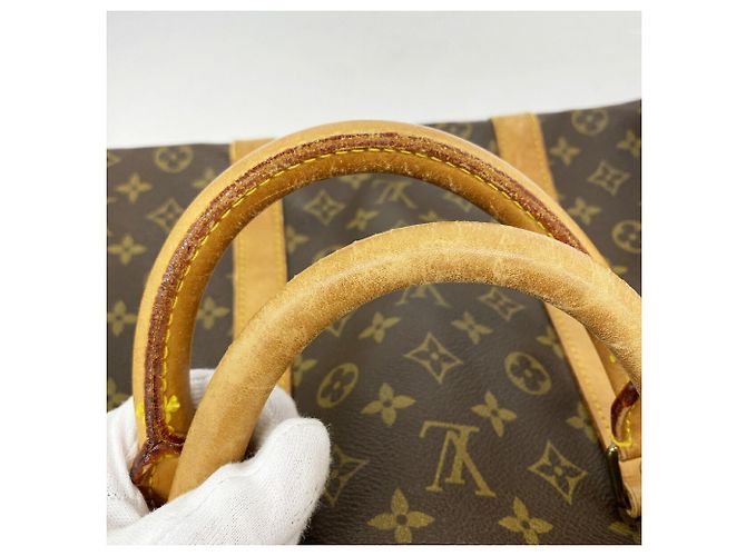 mala Louis Vuitton Boston Monogram Keepall Bandoulière 60 Marrom - vista 6
