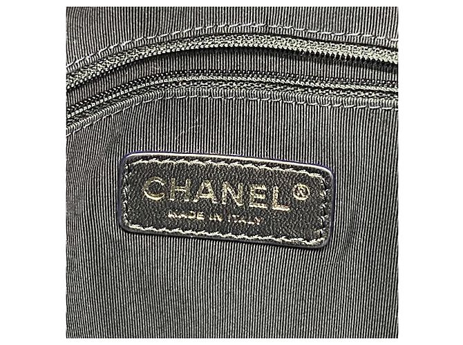 Borsa Tote Chanel in tela blu navy - vista 5