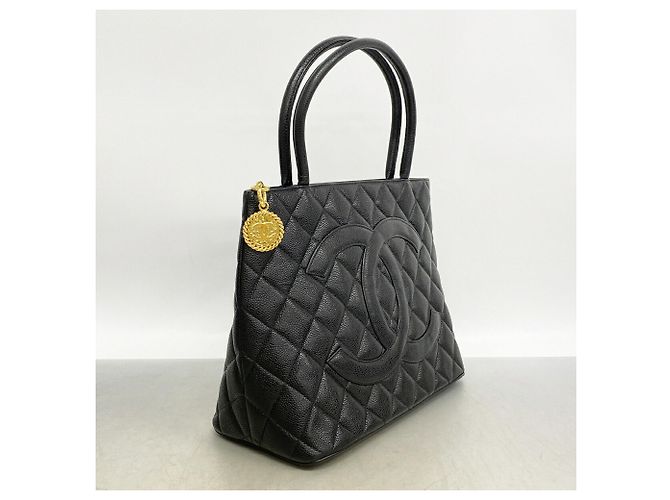 Timeless Borsa Tote Chanel in vitello grana nera Nero - vista 2