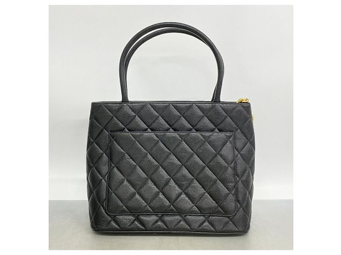 Timeless Borsa Tote Chanel in vitello grana nera Nero - vista 8