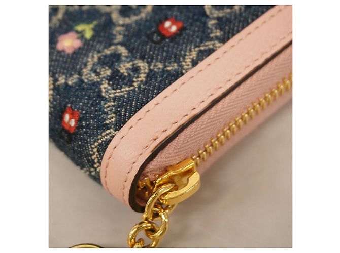 Cartera larga Gucci Ophidia de denim Rosa Azul - vista 5