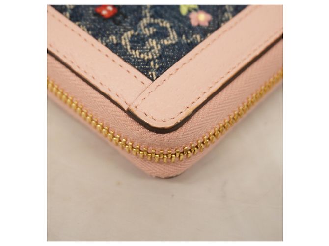 Cartera larga Gucci Ophidia de denim Rosa Azul - vista 6