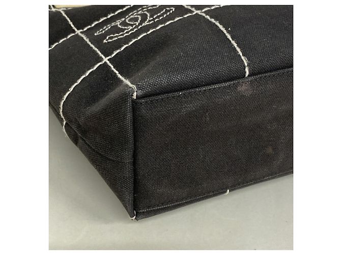 Borsa Tote Chanel in tela nera Nero - vista 6