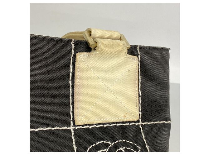 Borsa Tote Chanel in tela nera Nero - vista 9