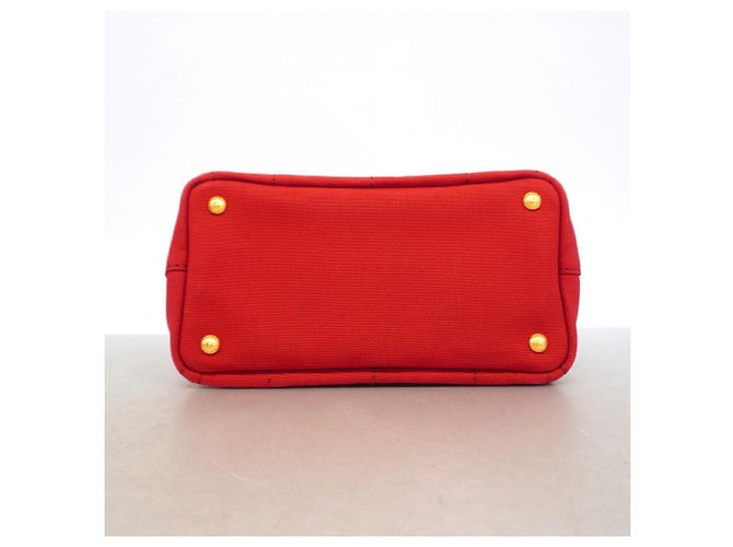 Borsa Tote Prada Canapa Canvas Rosso - vista 3
