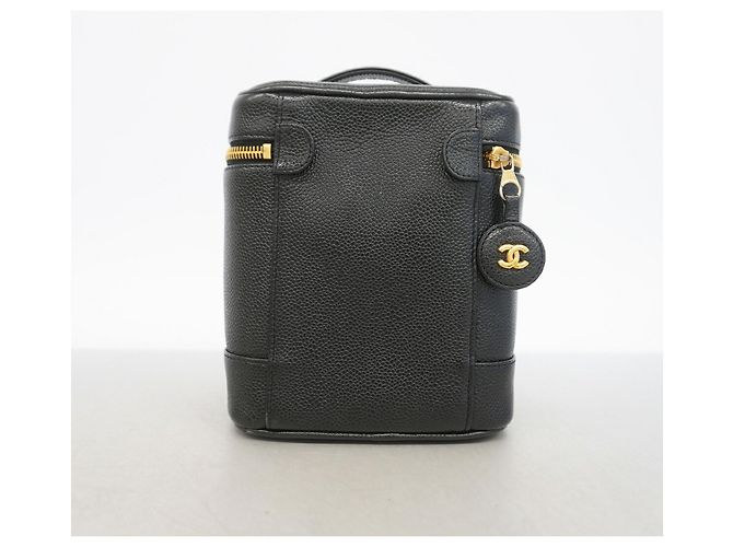 Borsa Vanity Chanel in pelle di vitello martellata nera Nero - vista 10