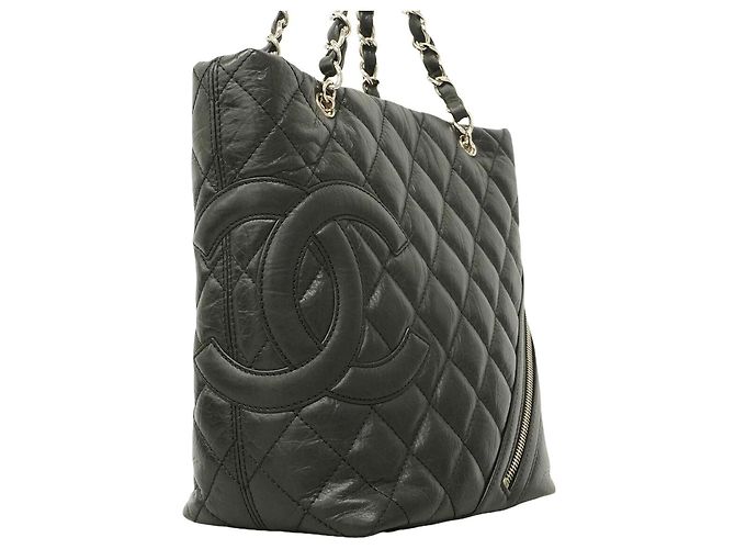 Borsa Tote Chanel Cambon in pelle di vitello Nero - vista 2