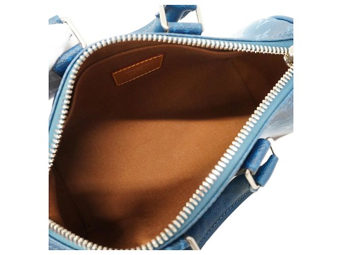 Borsa Louis Vuitton Keepall Bandoulière 25 Monogram Pigment Blu - vista 4