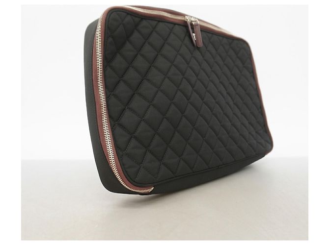 Borsa per laptop Chanel Matelassé Nylon Nero - vista 2