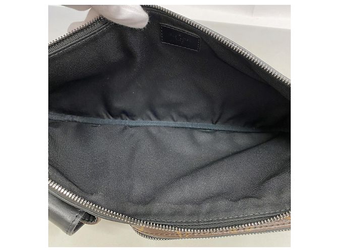 Sac banane Louis Vuitton Monogram Macassar Christopher Marron Noir - vue 4