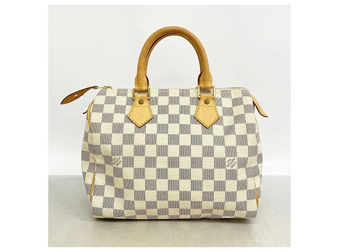 Borsa Louis Vuitton Damier Azur Speedy 25 Bianco - vista 10