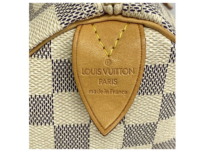 Borsa Louis Vuitton Damier Azur Speedy 25 Bianco - vista 5