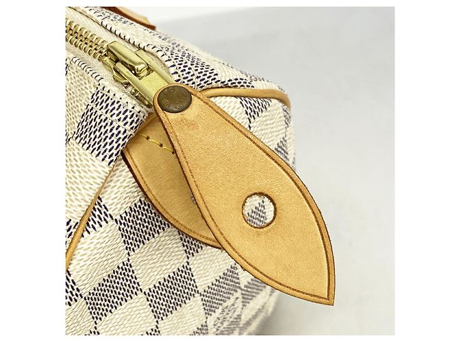 Borsa Louis Vuitton Damier Azur Speedy 25 Bianco - vista 8
