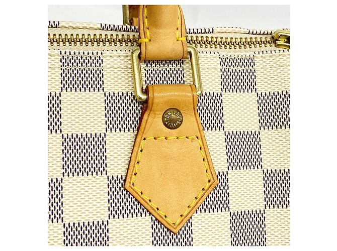 Borsa Louis Vuitton Damier Azur Speedy 25 Bianco - vista 9