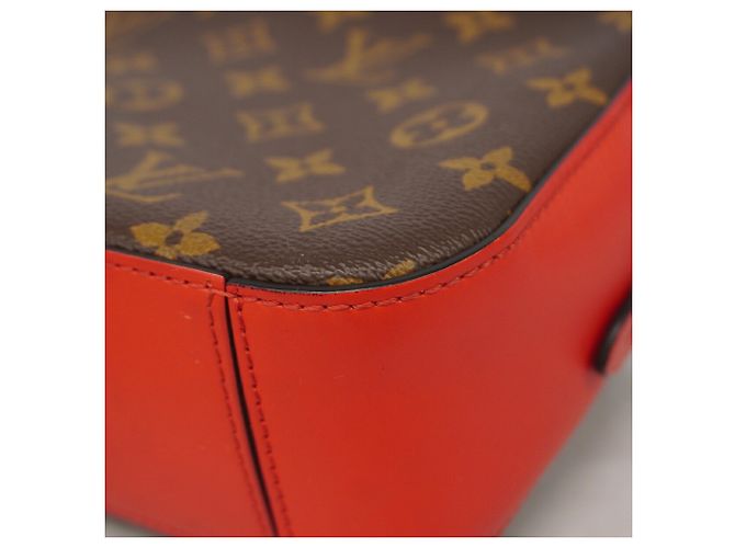 Borsa a tracolla Louis Vuitton Monogram Saint-Onge Marrone Rosso - vista 6