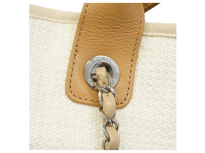 Borsa a tracolla con catena Chanel Deauville Beige - vista 11
