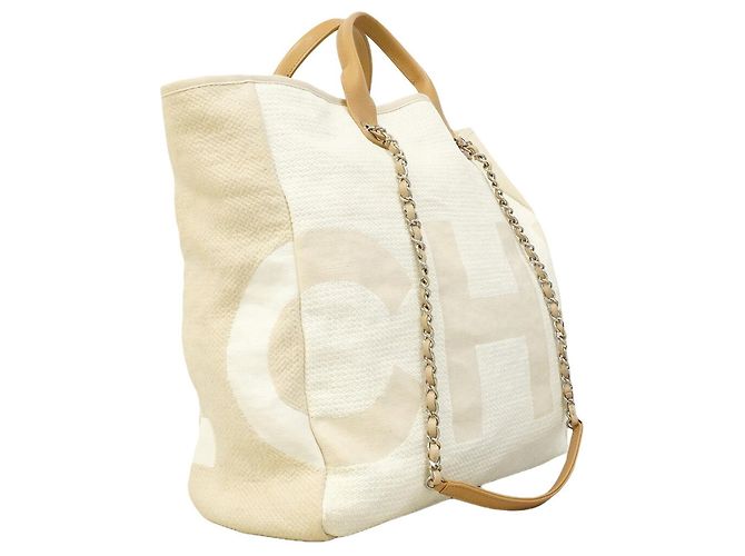 Borsa a tracolla con catena Chanel Deauville Beige - vista 2