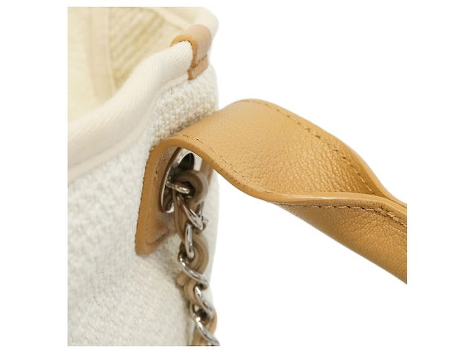 Borsa a tracolla con catena Chanel Deauville Beige - vista 7