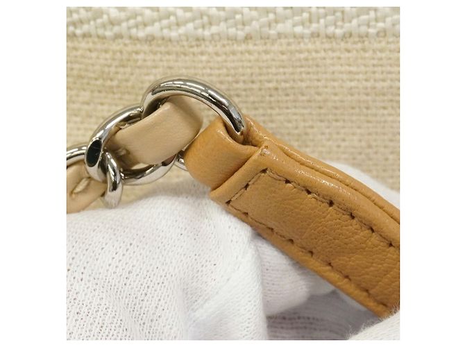 Borsa a tracolla con catena Chanel Deauville Beige - vista 9
