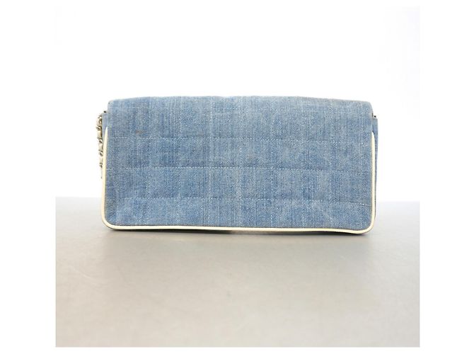 Borsa a tracolla con catena Chanel Chocolate Bar Blu - vista 11