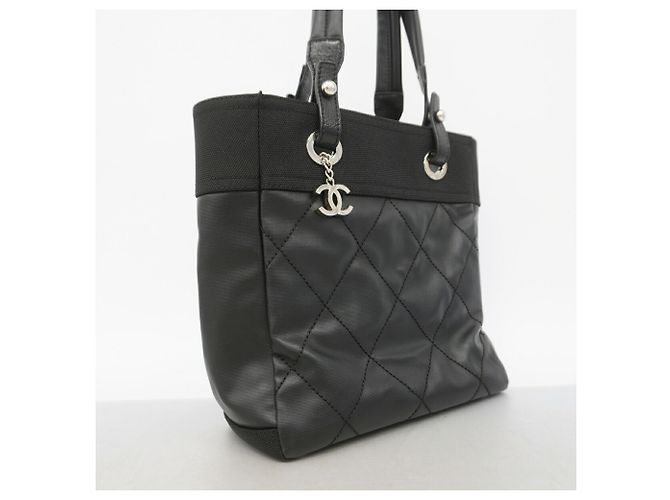 Chanel Paris Biarritz Canvas Tote Bag Schwarz - Ansicht 2