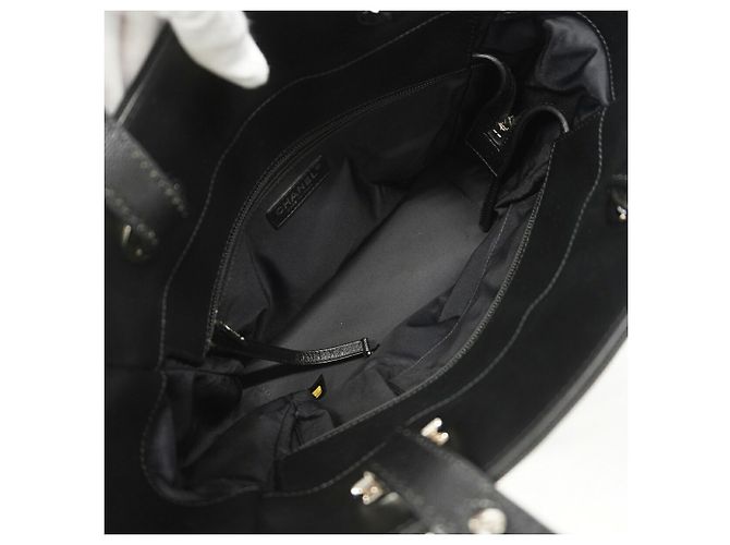 Chanel Paris Biarritz Canvas Tote Bag Schwarz - Ansicht 4