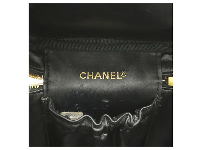 Borsa Vanity Chanel in pelle d'agnello nera Nero - vista 5