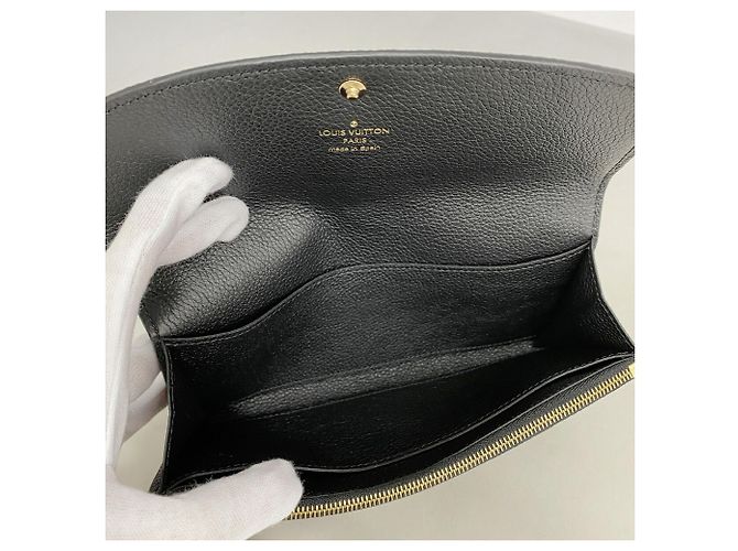 Louis Vuitton Monogram Empreinte Bicolor Portefeuille Emilie Long Wallet Nero Beige - vista 3