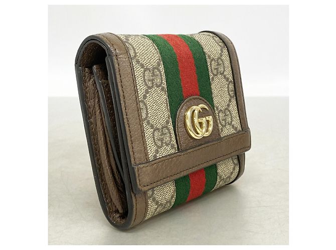 Cartera bi-fold Gucci Ophidia Castaño - vista 2