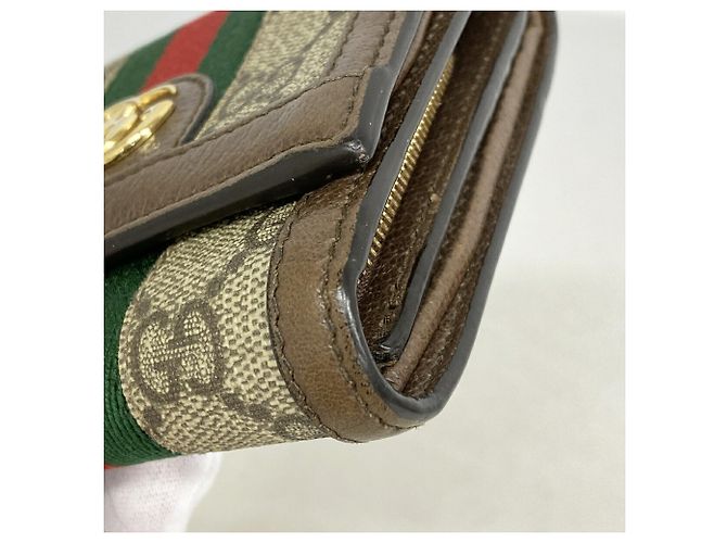 Cartera bi-fold Gucci Ophidia Castaño - vista 5