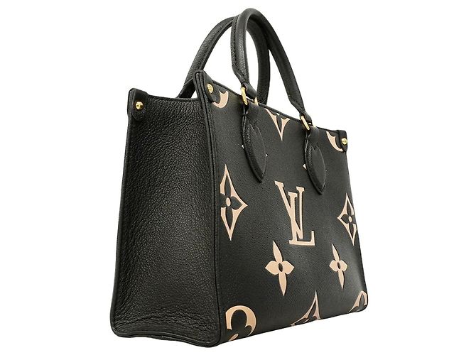 Borsa Louis Vuitton Monogram Empreinte Bicolor OnTheGo PM Nero Beige - vista 2