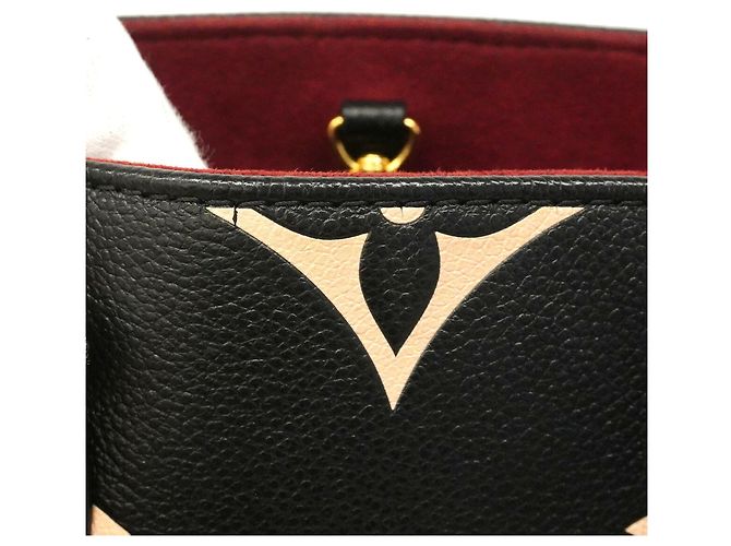 Borsa Louis Vuitton Monogram Empreinte Bicolor OnTheGo PM Nero Beige - vista 7
