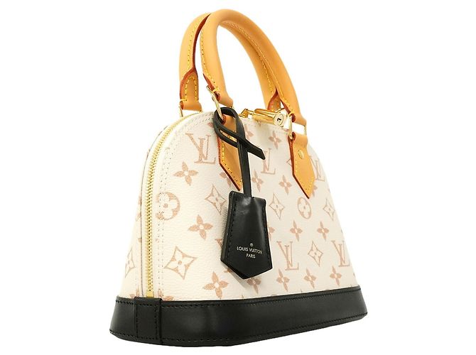 Louis Vuitton Alma BB Monogram Dune Handtasche Schwarz Weiß - Ansicht 2